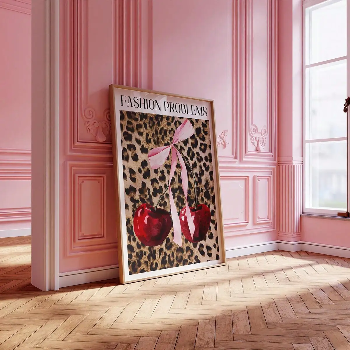 1 قطعة ، ملصق عتيق للمجلة ، ملصق الكرز الفهد ، الفن ، طباعة الموضة ، الفن ، فن جدار الموضة ، غير المؤطرة #4