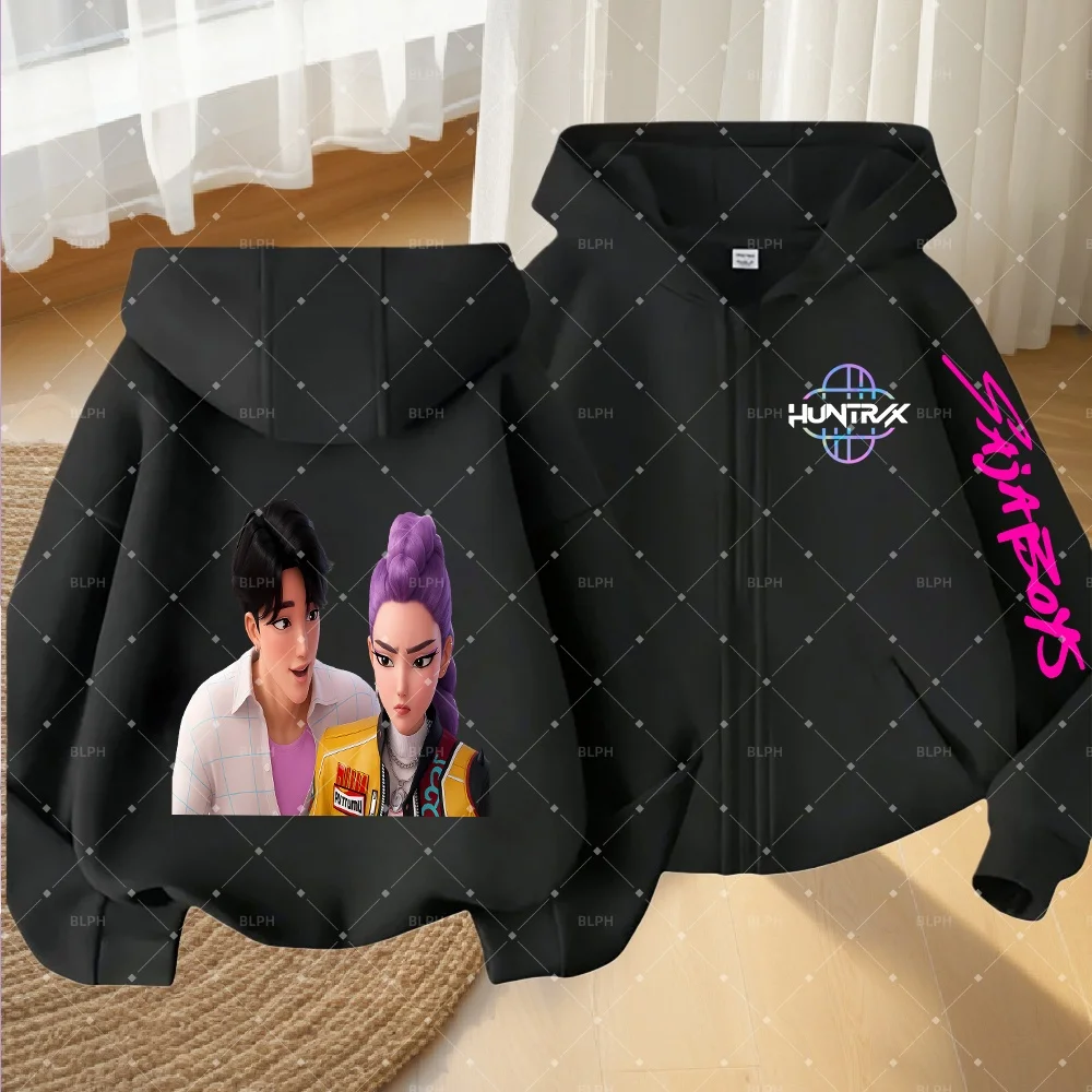 

Kids' Zip-Up Hoodie with Huntrix KPop Demon Hunters Design, Stylish and Comfortable for Children's Daily Wear