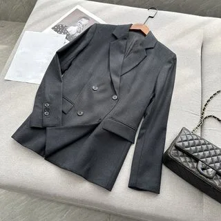 

2024 Women's Clothing High quality 100% wool double breasted blazer Spring Summer New 321