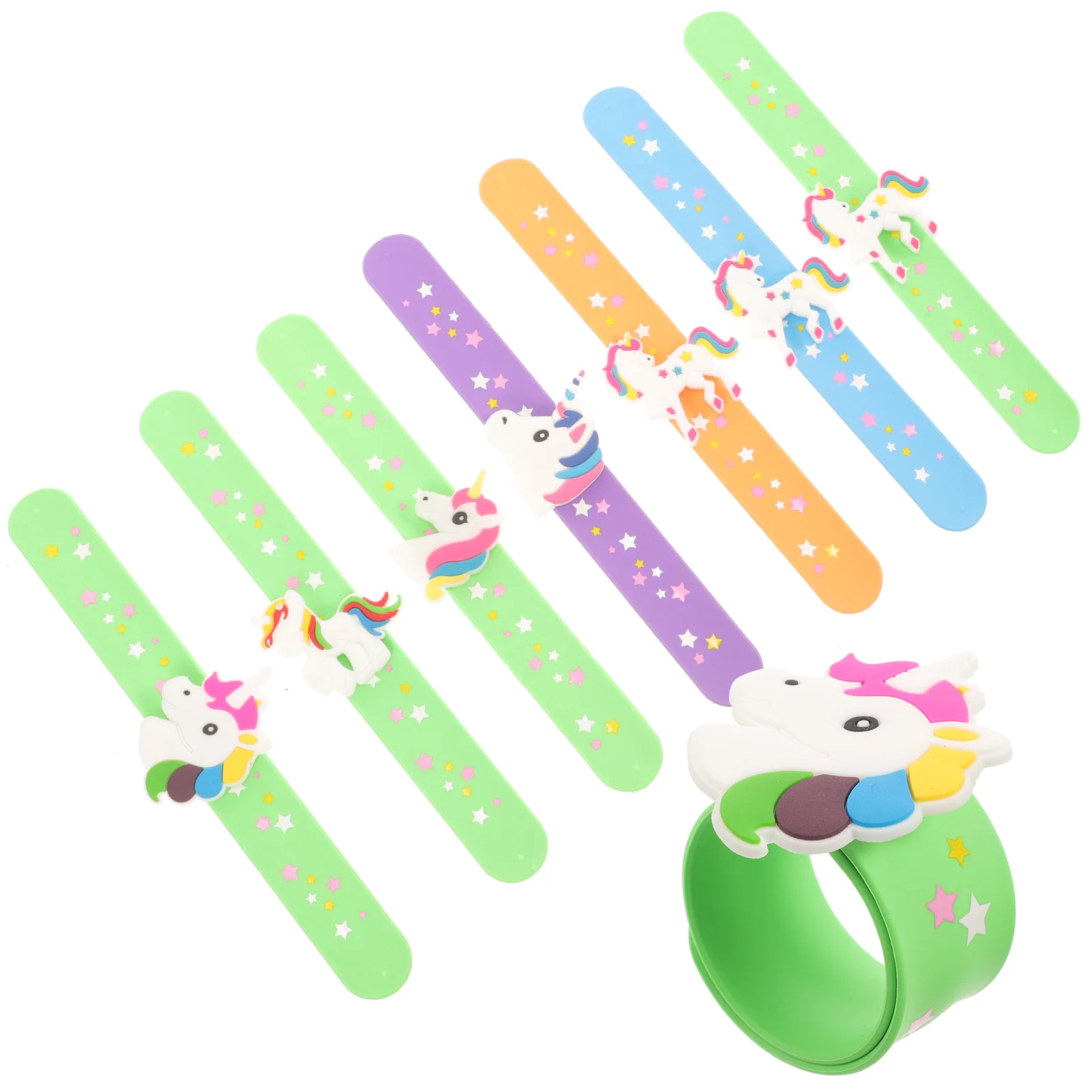 

8 Pcs Wrist Bands Silicone Slap Bracelet Party Wristbands Bracelets Cartoon Kids Unicorn for Toddler