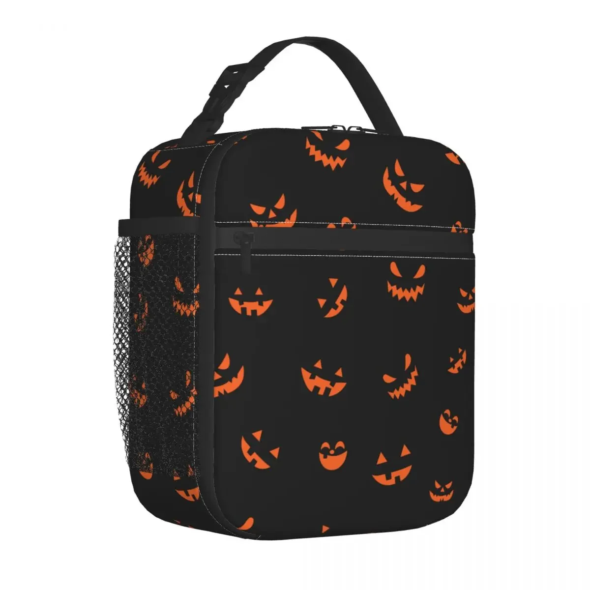 Halloween Pompoen Geïsoleerde Lunchzak Met Hoge Capaciteit Lunchcontainer Thermische Tas Tote Lunchbox Werk Reisvoedselzak