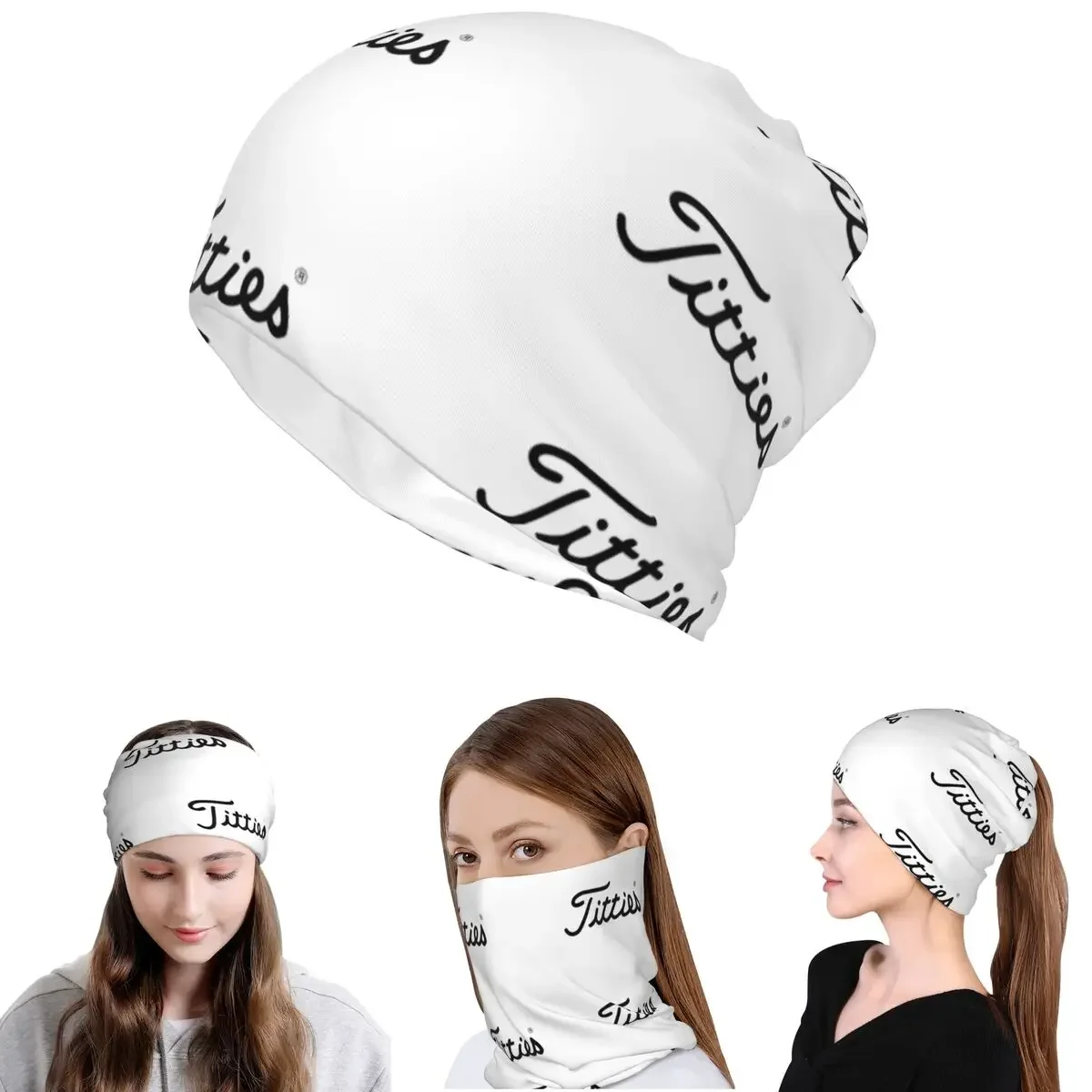 

Titties Golf Ball Bandana Neck Cover Magic Scarf Multifunction Headband Beanies Hat for Men Women Adult Washable