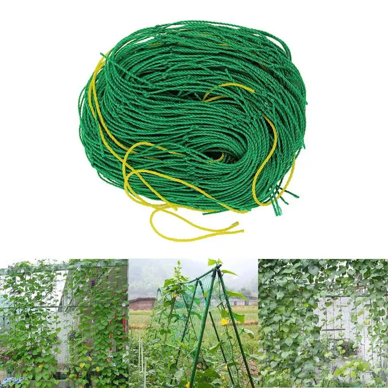 

1pcs Hi-quality Nylon Garden Netting Loofah Morning Glory Flowers Vine Plants Climbing Net Cucumber Vine Grow Holder Brackets