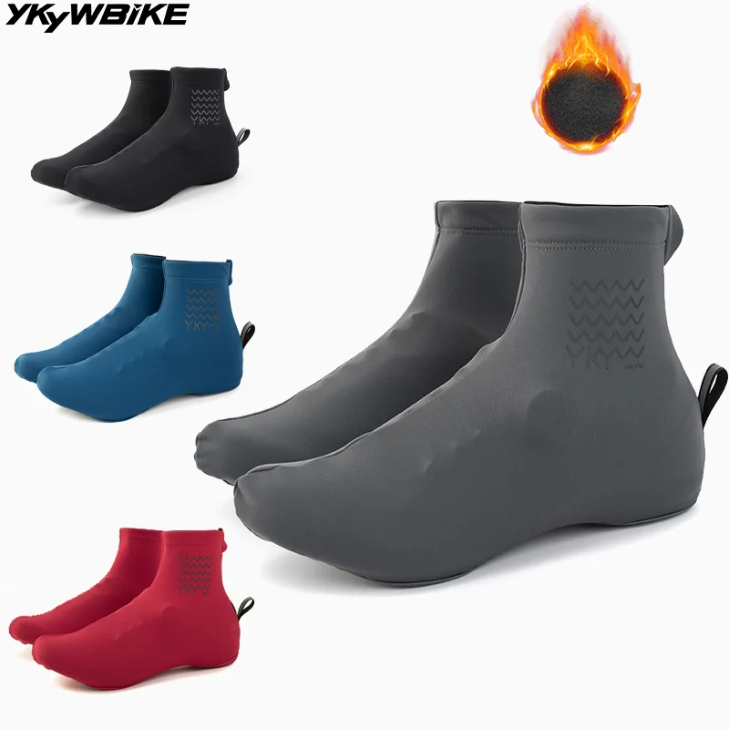 

YKYWBIKE MTB Cycling Shoe Covers Anti-Splash Thermal Fleece 10°C-20°C Windproof Road Bike Overshoes Warm Bicycle Shoes Covers