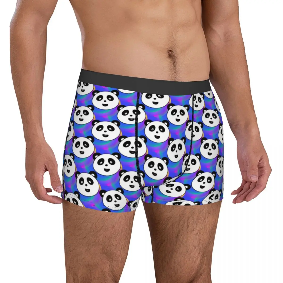 Panda-Party-Unterwäsche, lustiges Tier-Design, bequeme Höschen, bedruckt, Shorts, Slips, Beutel, Herren, Übergröße, Kofferraum