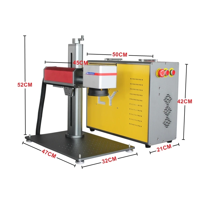 100W JPT M7 MOPA Split type Fiber Laser Machine 70W Raycus Colorful Metal Laser Marking Machine With Double Red Light Head