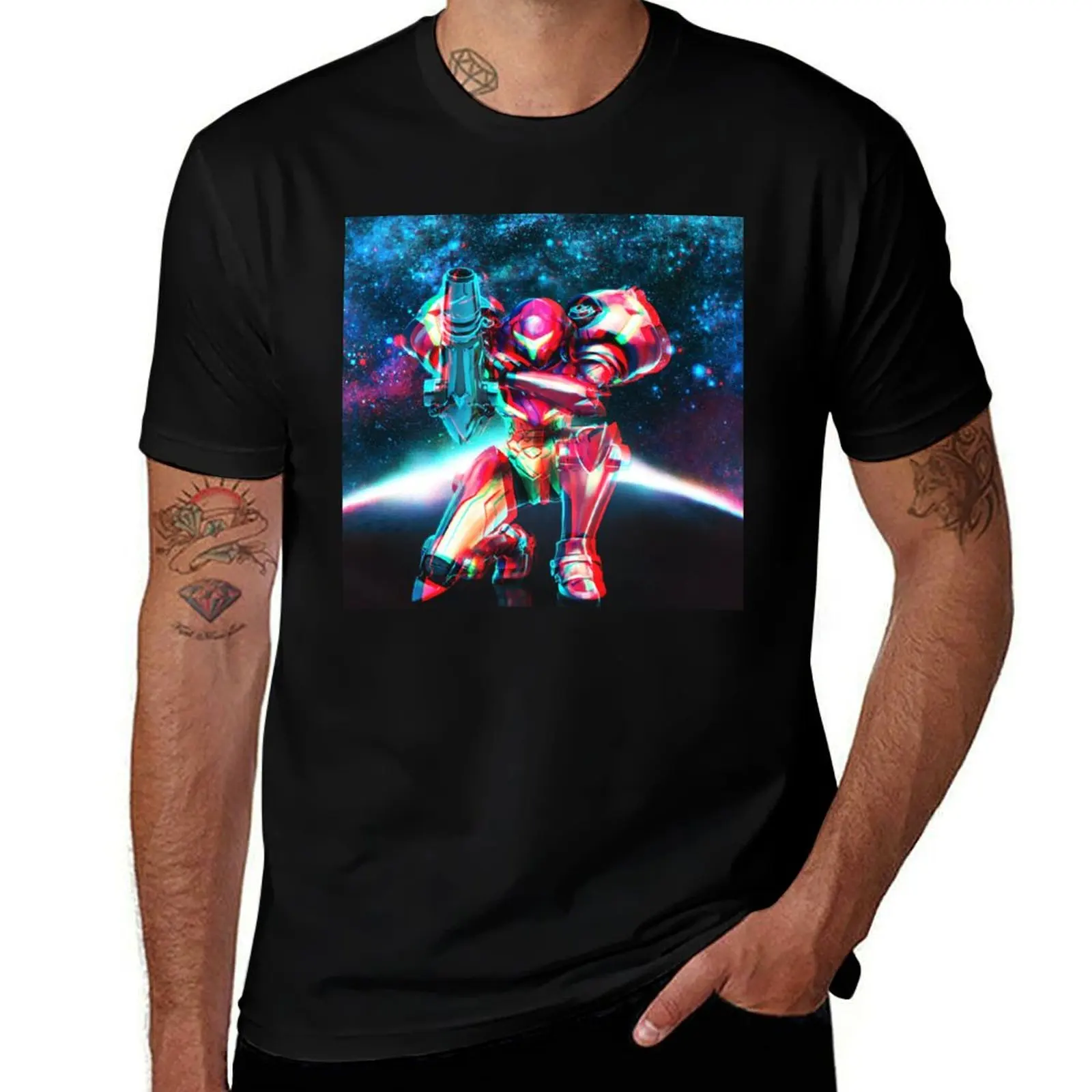 

Neon Lights Varia Suit Samus Aran T-Shirt t shirt man casual t shirts cotton 100% funny t shirts man T-Shirt