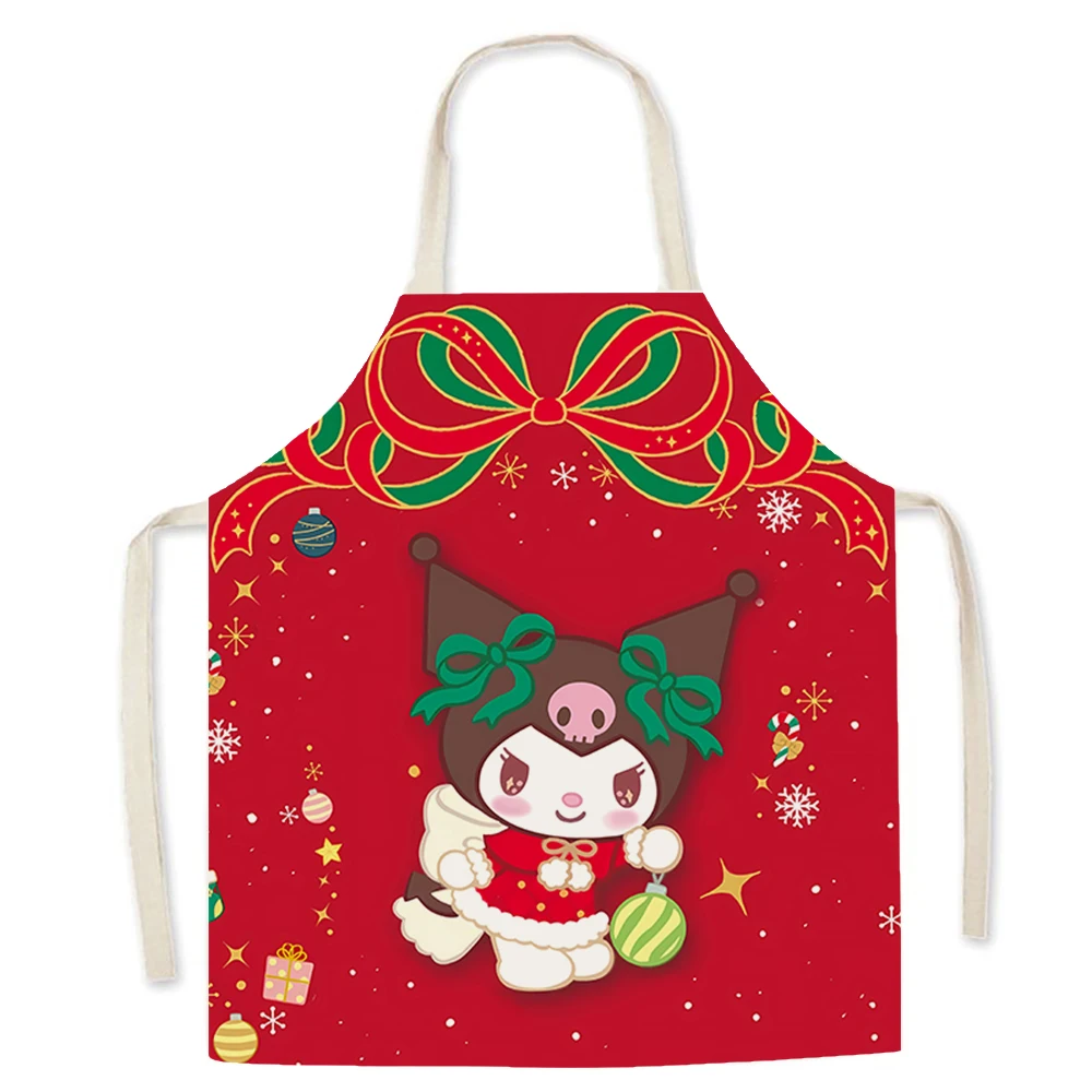 Christmas Sanrio apron ‌‌ Cinnamon Dog Kuromi Hello Kitty print apron Restaurant waiter chef apron Children\'s bib anti-fouling