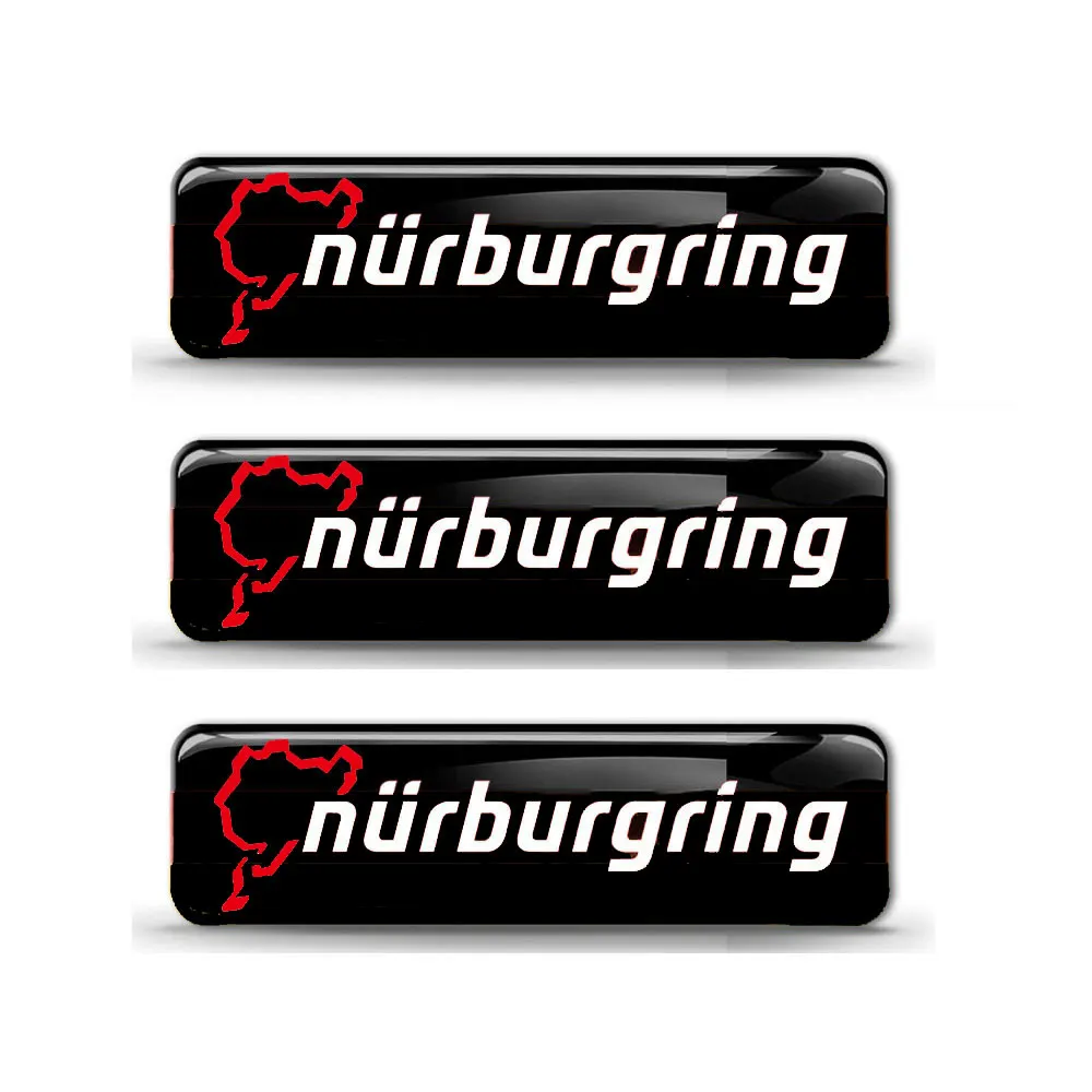 X3 For Nurburgring Car Racing 3D Gel Resin Gloss Stickers Decals 70mm