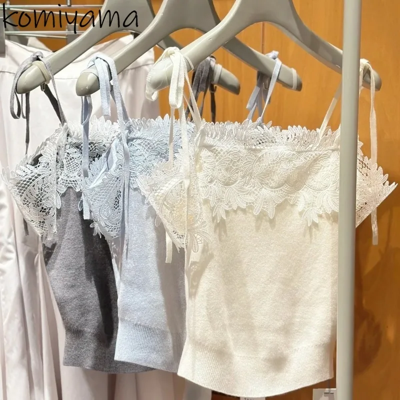 

Slash Neck Off Shoulder Knit Sweater Japan Lace Hook Flower Ropa Mujer Bandage Bow Clothes Woman Autumn New Gentle Pull Tops