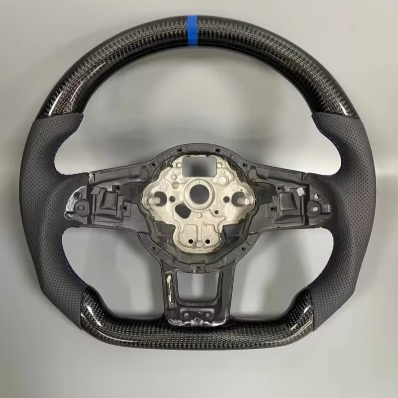

Руль для Golf 7 7.5 GTI GTE GLI 2013-2019 из настоящего карбона с перфорированной кожей, спортивные аксессуары для автомобилей Volkswagen Tiguan