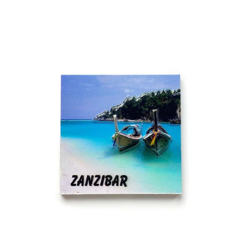 

Souvenirs from Zanzibar, Africa3d3D Beach Scenery Magnetic Fridge Magnet Sailboat Home Decoration