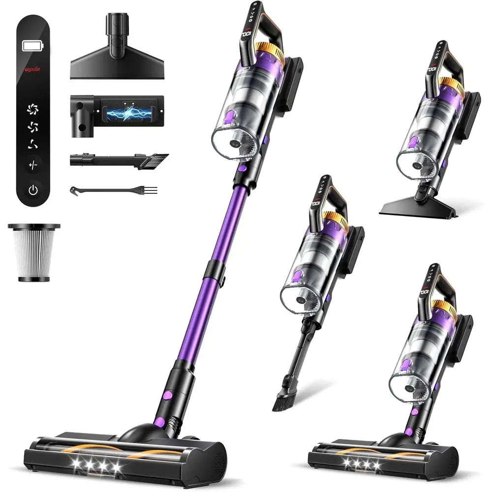 

580W/48Kpa Vacuum Cleaners with 65 Min Runtime, Lightweight Wireless Vacuum with LED lights/Sn, wall mount, Removable Handheld V
