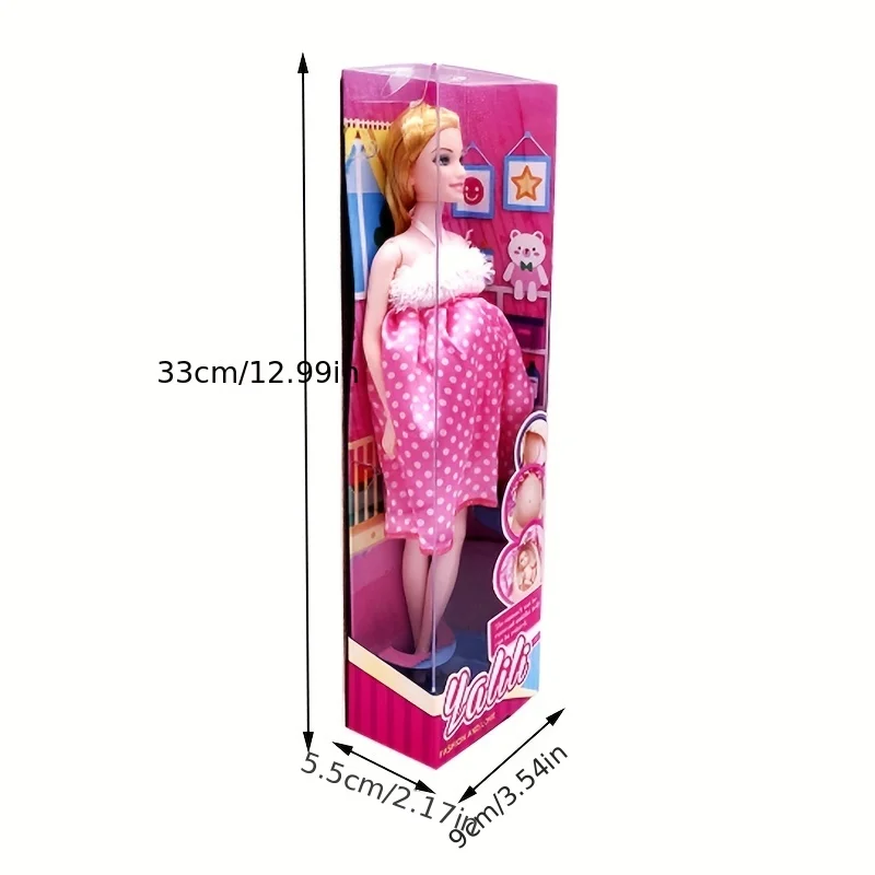 11.5in/30 ซม.ตุ๊กตาตั้งครรภ์แม่เด็กบน Tummy Multi ข้อต่อเจ้าหญิงตุ๊กตาการศึกษาของเล่นแบบโต้ตอบ