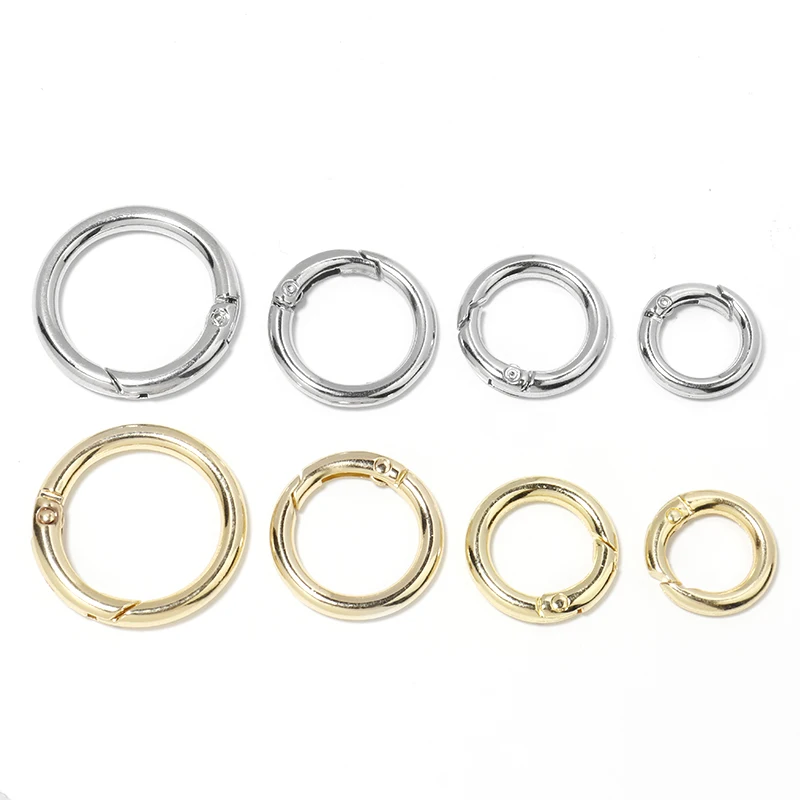 5/10pcs Metal O Ring Spring Clasps Openable Round Keyring Bag Hook Dog Chain Connector Buckles for DIY Keychain Making Accessory