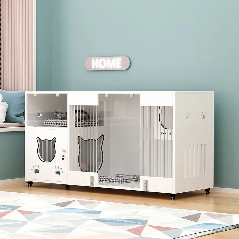 

Настраиваемая вилла из массива дерева с изображением кота Большое свободное пространство Встроенный дом Бытовой домашний двухэтажный дом Светлый роскошный белый