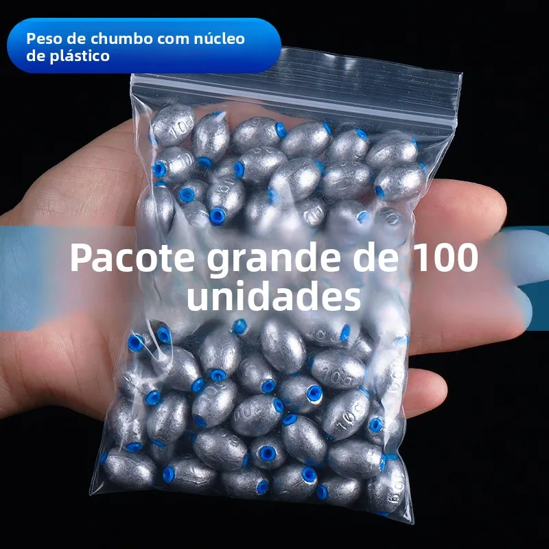 100-pecas-chumbadas-de-pesca-de-chumbo-oco-para-lancamento-longo-anti-emaranhamento-formato-de-oliva-preco-de-loja