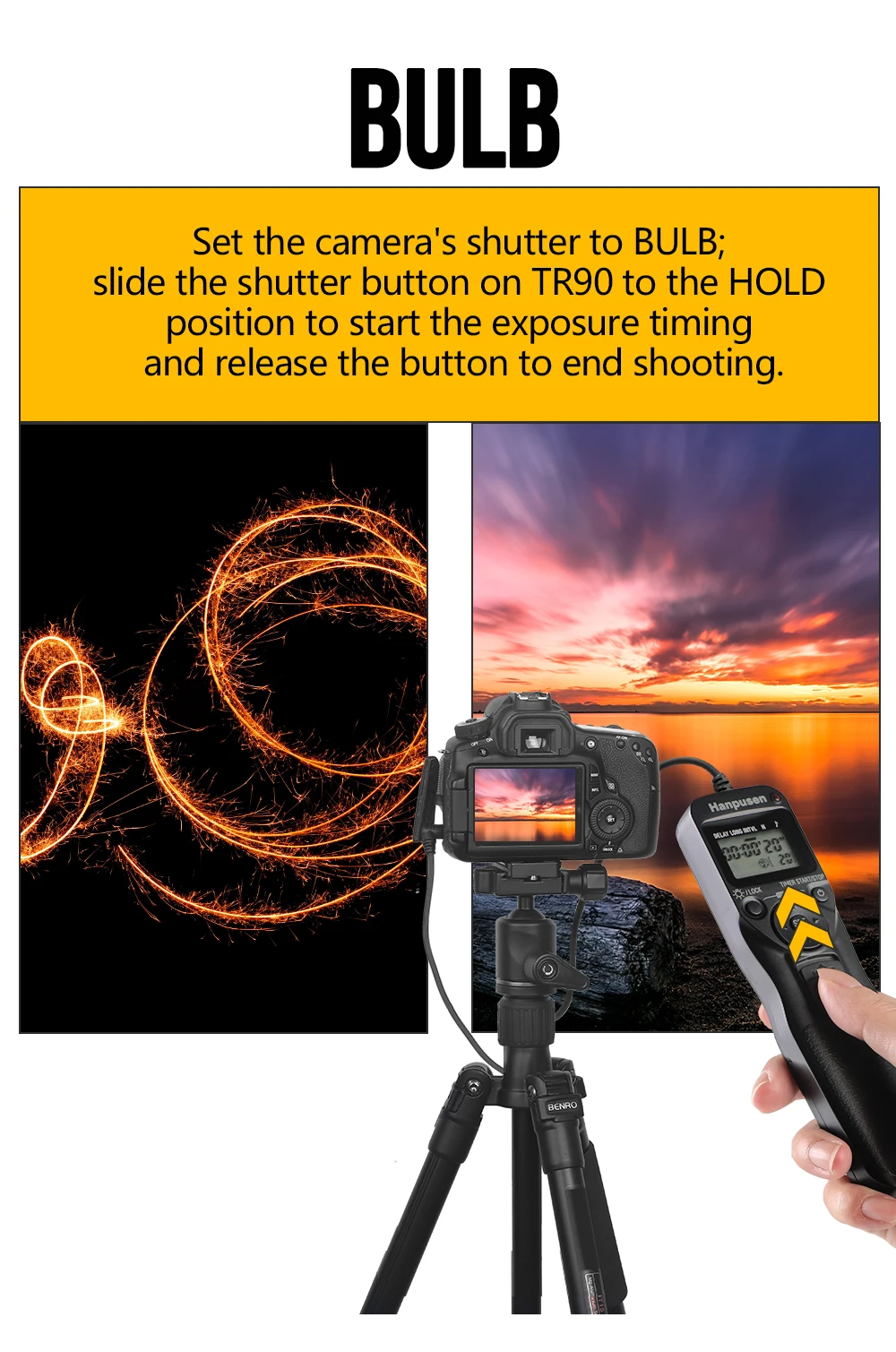 Hanpusen TR90 Kamera Zeitraffer-Intervallometer LCD-Timer Fernbedienung für ausgewählte Canon Nikon Sony Fujifilm Olympus Pentax Kameras – Detail 9