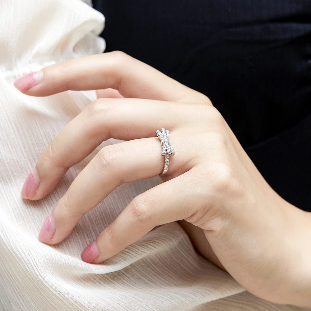 

Изысканные кольца со звездами Солнца, ювелирные изделия из стерлингового серебра 925 пробы, дизайн банта, циркон, женские кольца высокого качества, оптовая продажа