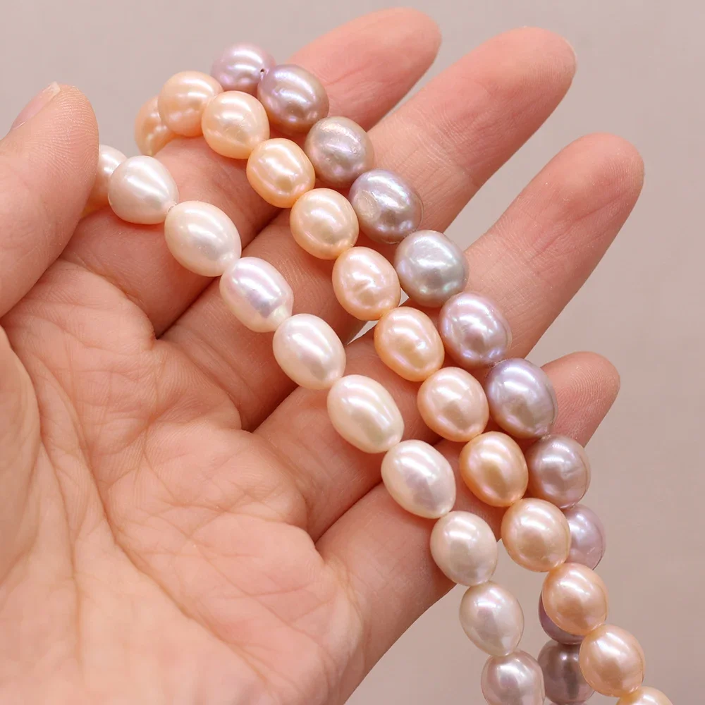 

9-10mm Natural Freshwater Pearl Rice Shaped Lady Glamour Pearl Bead Jewelry for Making Necklace Bracelet Exquisite Jewelry Gift