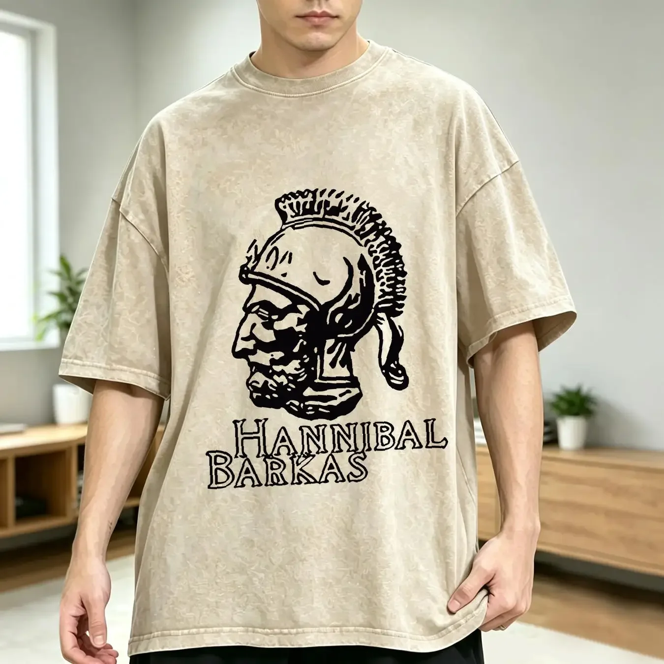 washed T Shirt Hannibal Barkas Carthage Greatest Generals of Ancient Punic 14157 long or short sleeves vintage Washed Slightly