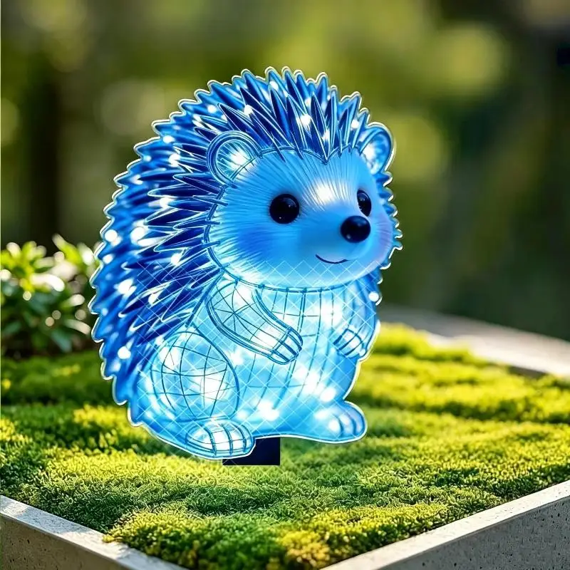 New 2D Waterproof Solar Powered Hedgehog Garden Stake Lights With Bright LED For Yard Lawn Patio Outdoor Decoration