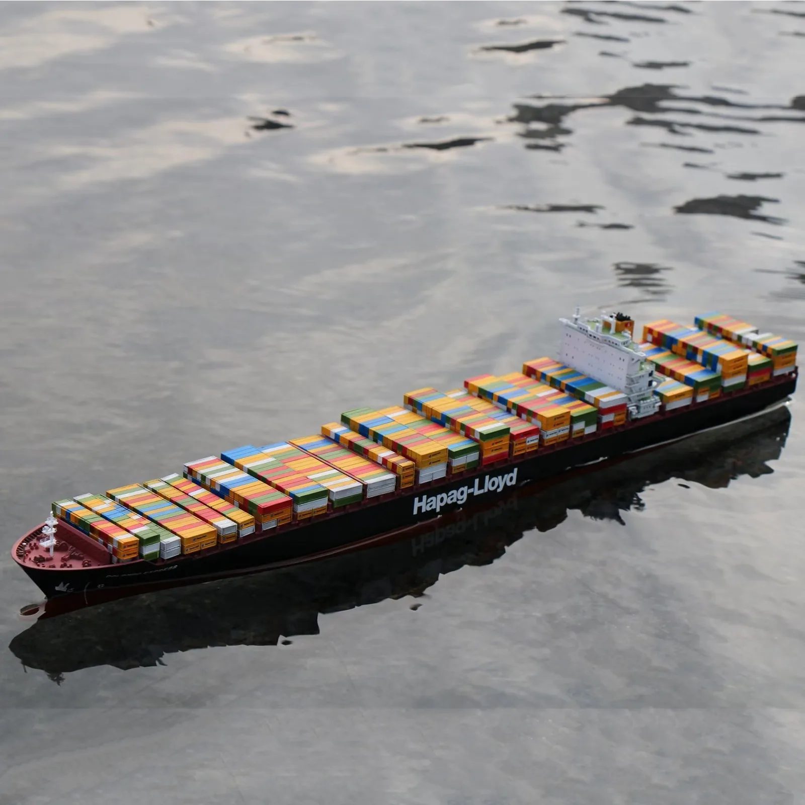 Barco teledirigido 1/700, 48cm, contenedor de clase Columbus, barco de carga con Control remoto, iluminación dinámica, barco teledirigido, modelo RTR, juguete para regalo para niño