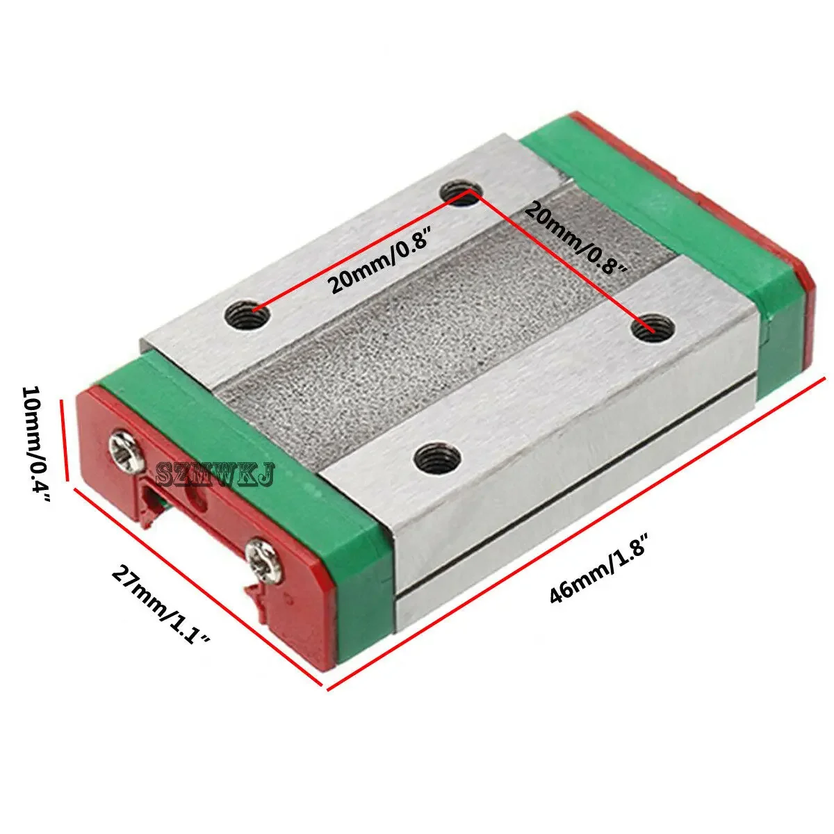 MGN12H Linear Guide Slide Rail Miniature Block Carriage for 3D Printer CNC 250-550mm Customize Length 400mm