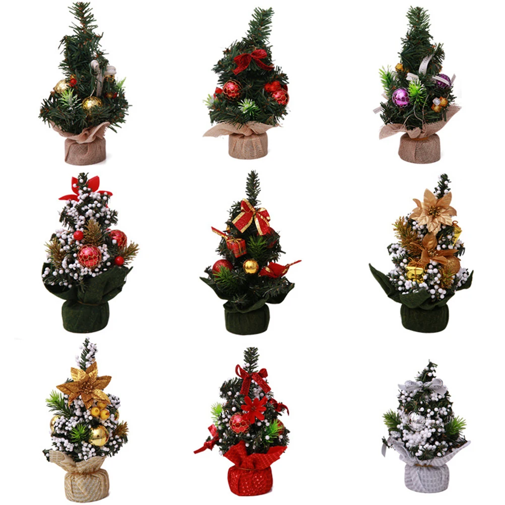 

2 Pcs Mini Christmas Tree Home Decor Fashion Desktop Decoration Party Ornament Creative Xmas Adornment Fairy