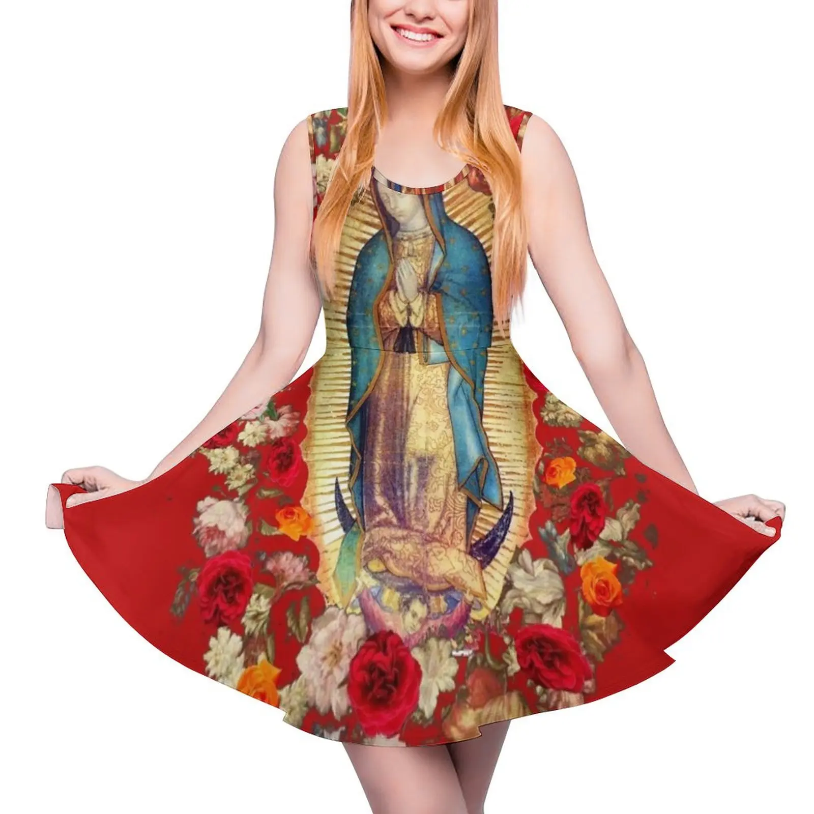 

Our Lady of Guadalupe Mexican Virgin Mary Mexico Catholic Saint Sleeveless Dress evening dresses luxury 2024 luxury dress