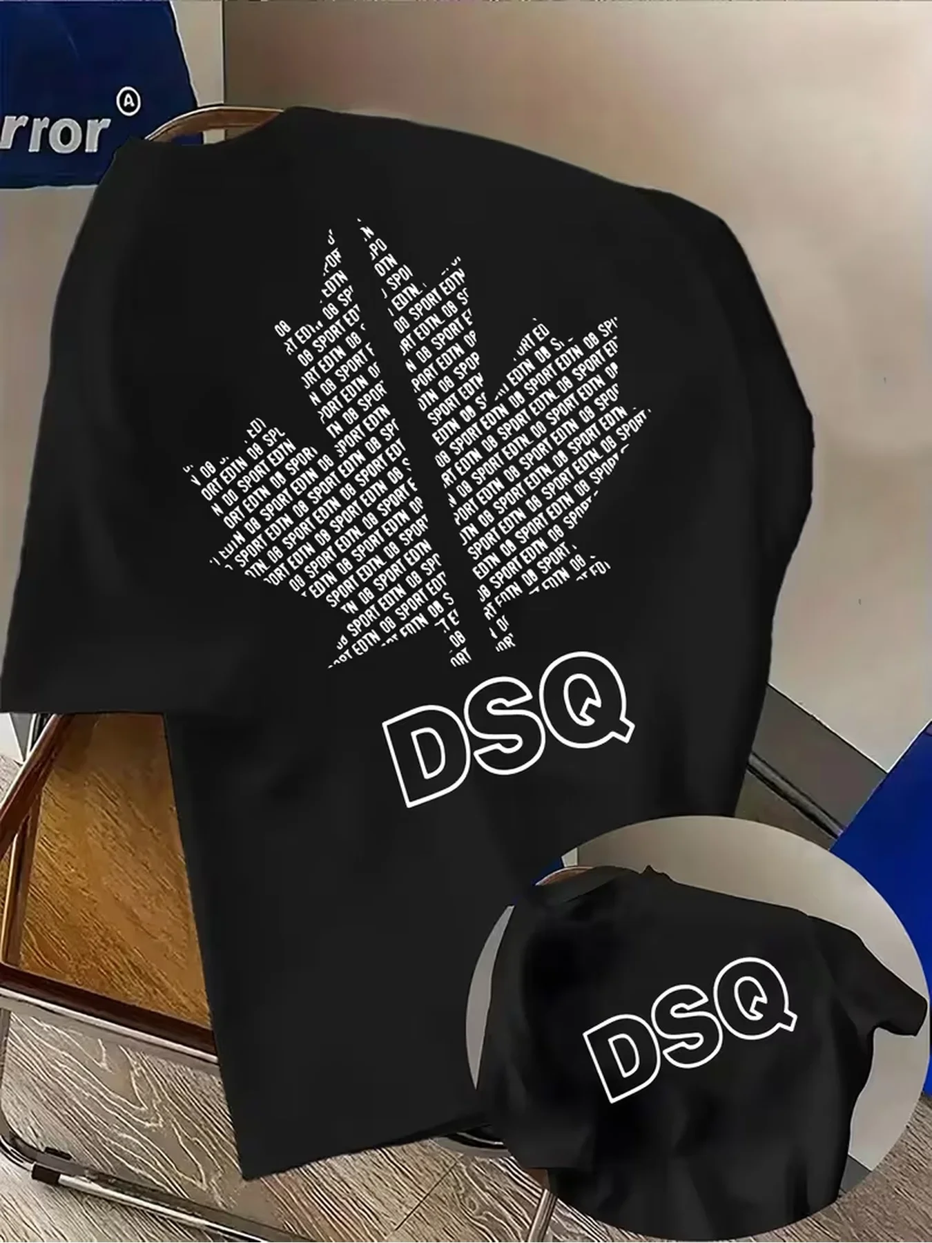 Sommerlicher Verkaufsschlager: DSQ Herren-Trendshirt mit Beidseitigem Aufdruck, Rundhals und Leichter Elastizität
