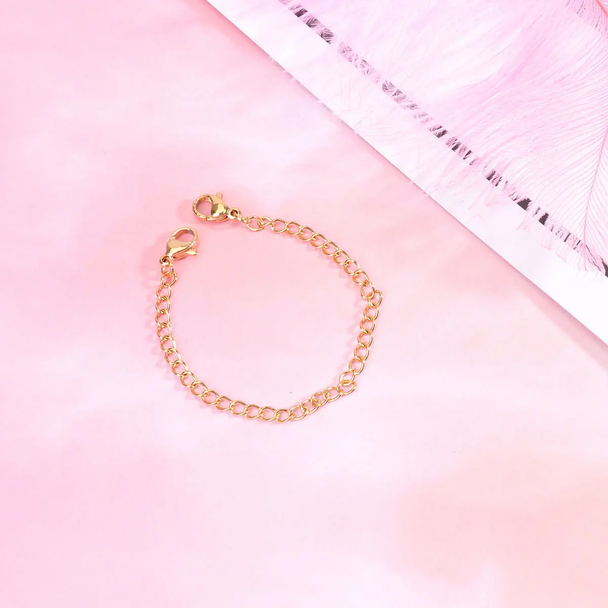 

6pcs Stainless Steel Lobster Clasp Extender Chain 50Mm 75Mm 100Mm 125Mm 150Mm 25Mm Golden Jewelry Making Findings Necklace