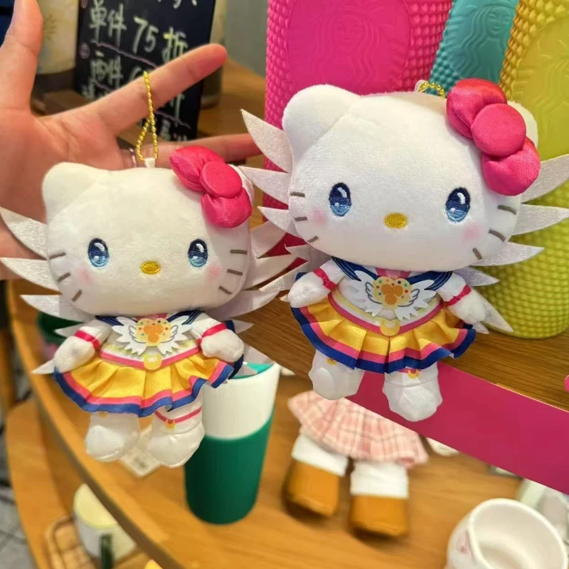 جديد كيتي أفخم المفاتيح الكرتون هريرة فستان ألعاب من نسيج مخملي عالية الجودة على ظهره قلادة سيارة الديكور دمية عيد الميلاد هدية عيد ميلاد #2