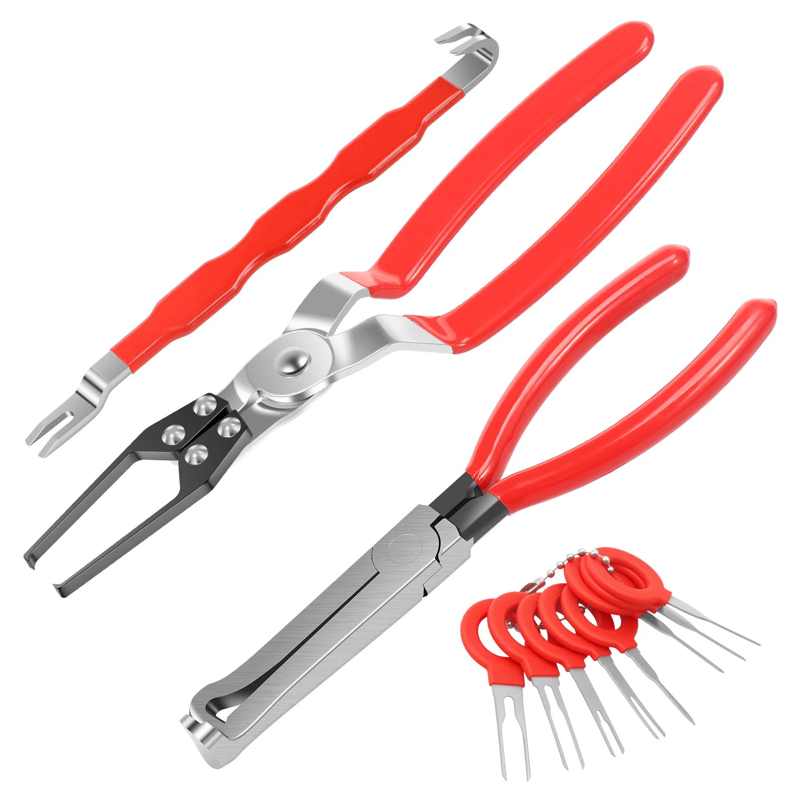 

4 шт., инструменты для ремонта автомобилей, плоскогубцы для электрического разъема, плоскогубцы для съемника реле, автомобильный резак, инструмент для удаления клемм