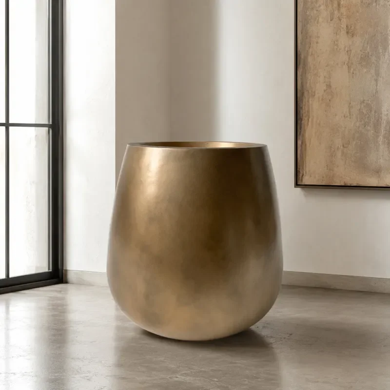 Modern Minimalist Resin Flower Pot Luxury Home Decor Large Floor Planter for Hotel Lobby Exhibition Hall Decoration Wholesale