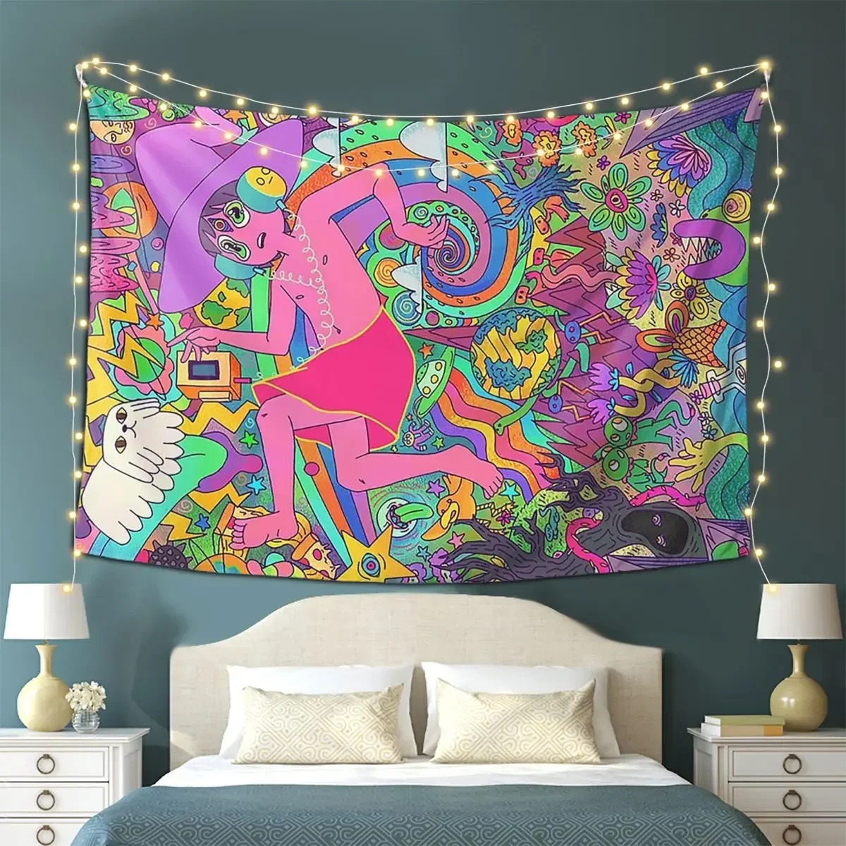 The Midnight Gospel Trippy Tapestry Decoration Art Aesthetic Tapestries for Living Room Decor Hippie Wall Cloth Wall Hanging