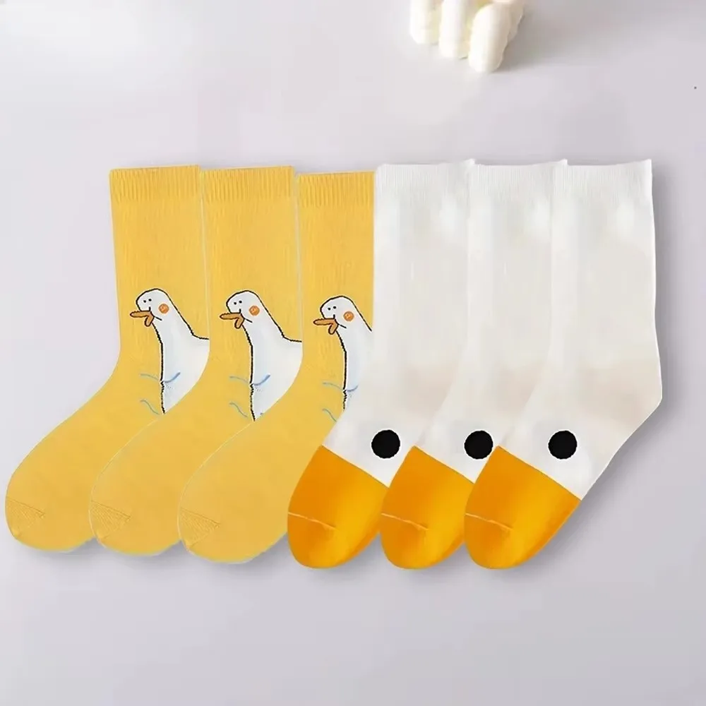 

Funny Soft Goose Duck Printed Socks Breathable Comfortable Cartoon Animal Socks Mid Tube Sock Sports Wear