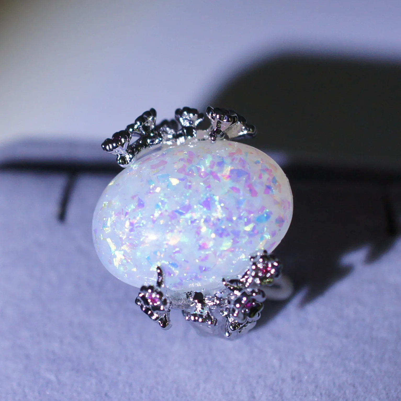 925 Sterling Silver Ruby Corundum Flower Classic Simple Ring Women Hand Jewelry Sale