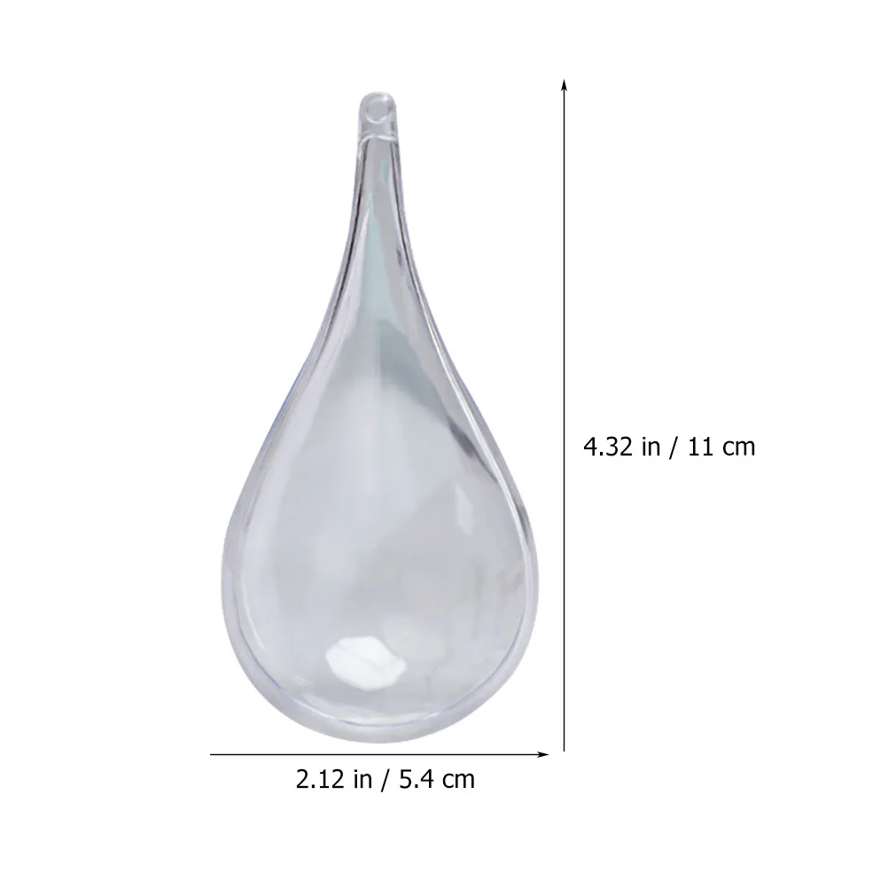 

6pcs Water Drop Box Clear Fillable Balls For Diy Party Decor Hanging Ornaments Valentine Wedding Christmas Candy Packaging