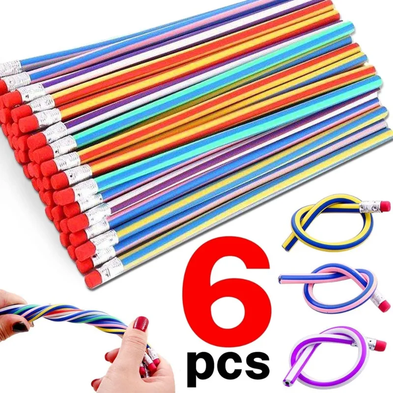 Волшебный Бенди, гибкий мягкий карандаш с ластиком, красочные креативные новые изогнутые карандаши для детей, студентов, подарок, школьные принадлежности