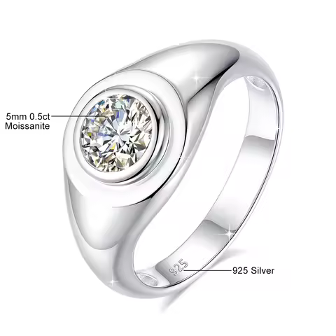 18K Gold Plated Moissanite Ring D Color VVS 1ct S925 Sterling Silver Solitaire Wedding Ring for Women Engagement Banquet