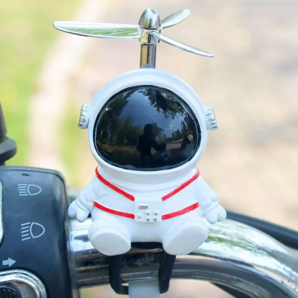 Criativo astronauta pato bicicleta decoração com hélice, MTB moto scooter, guidão decro acessórios brinquedos de resina para crianças