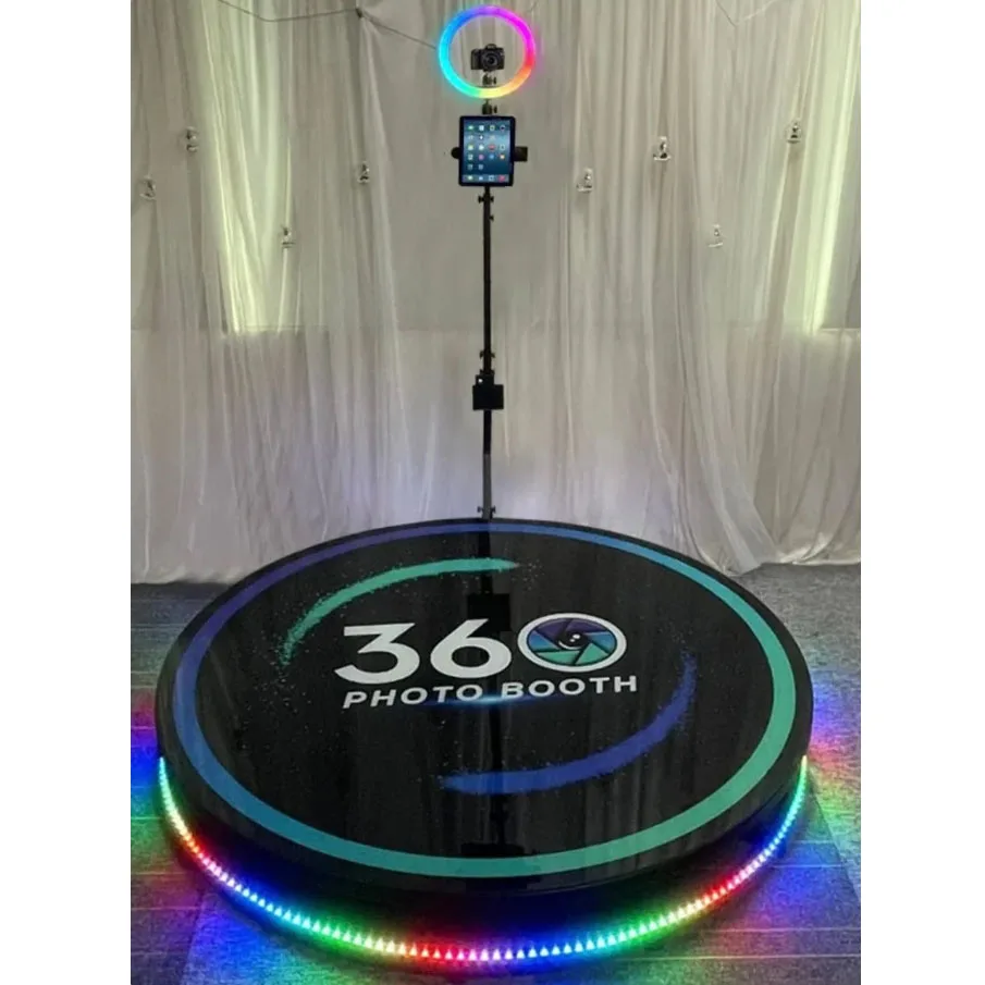 Video Cabina Overhead 360 Photo Booth Machine for Parties Automatic Spinning Remote Controlled APP Connection With Light