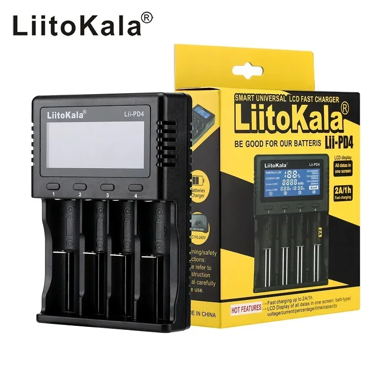 LiitoKala Lii-M4 Lii-PD2 Lii-PD4 Lii-S4 Lii-S2 Lii-500 Lii-S8 LCD Battery Charger For 21700 18650 26650 Smart