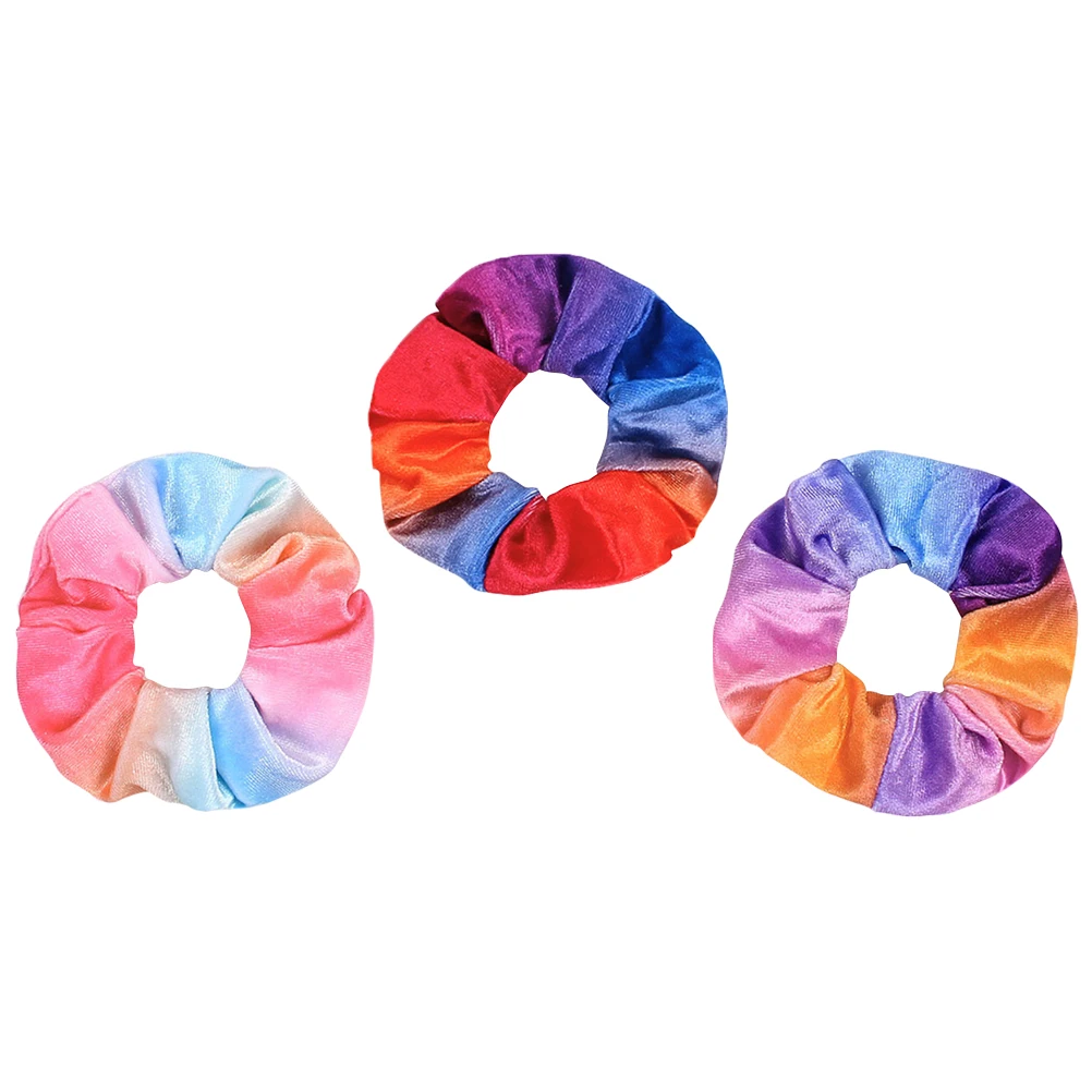 

6 Pcs Hair Ties Women Elastic Rainbow Stretch Ponytail Holders Design Daily Wear Hair Accessories Girl Gift