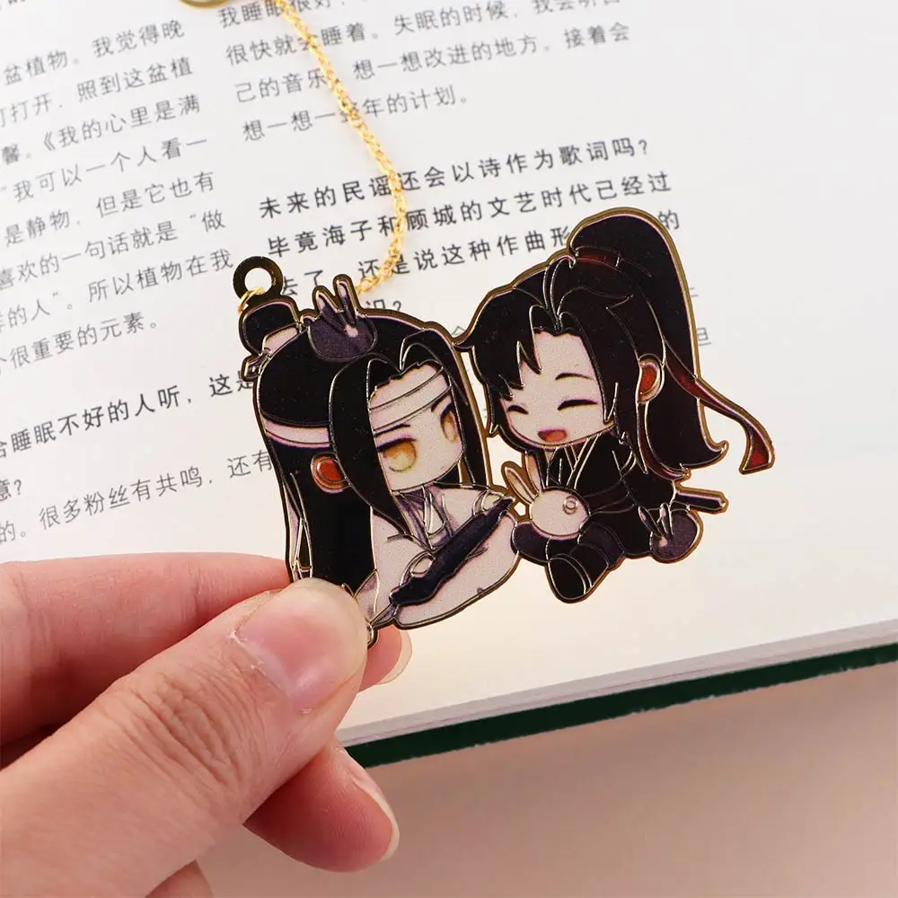 Marcadores de Metal Untamed Mo Dao Zu Shi, Grão-Mestre do Cultivo Demoníaco, Wei Wuxian Lan Wangji Hollowing Bookmark