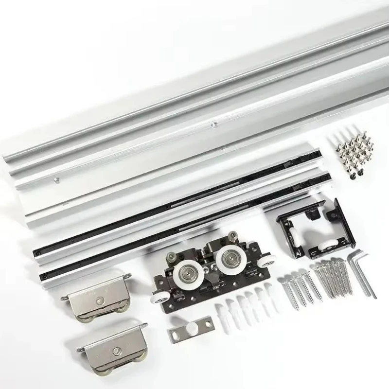 Hidden Ghost Door Track Kit, 80kg Load Aluminum Alloy Slide Rail for 700mm-1000mm Interior Sliding Door