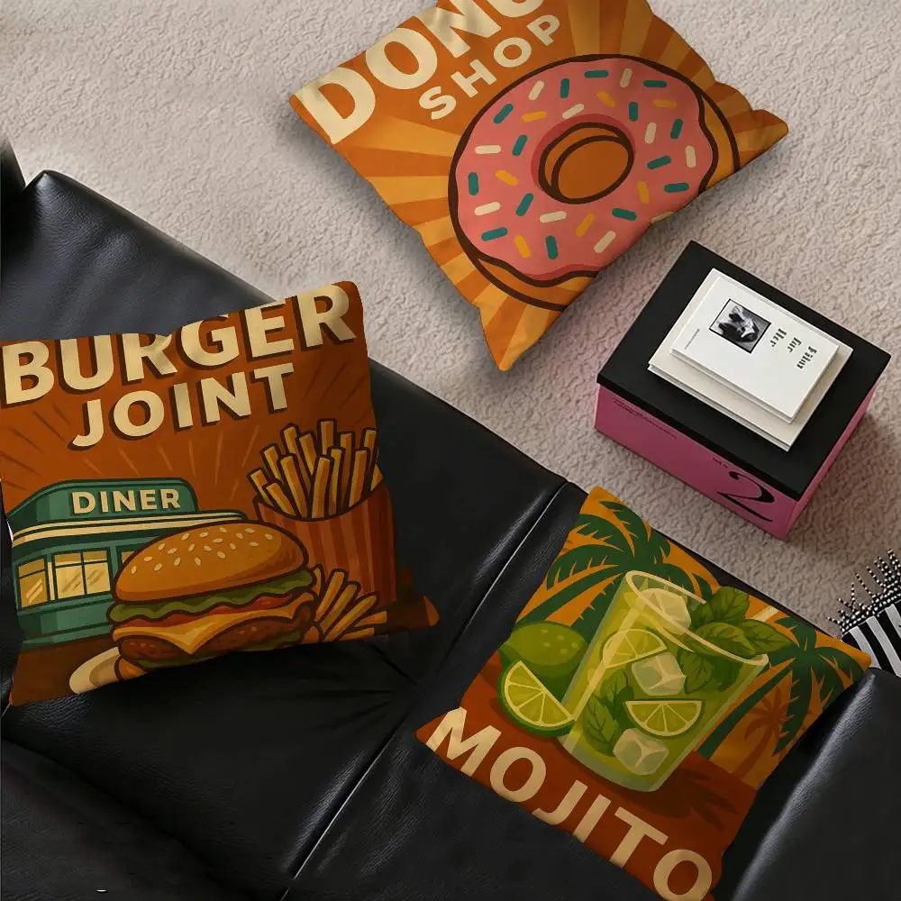 Delicious Food Canvas Maple Design Cushion Cover Happy Autumn Harvest decor Holiday Decorati Pillow Cover