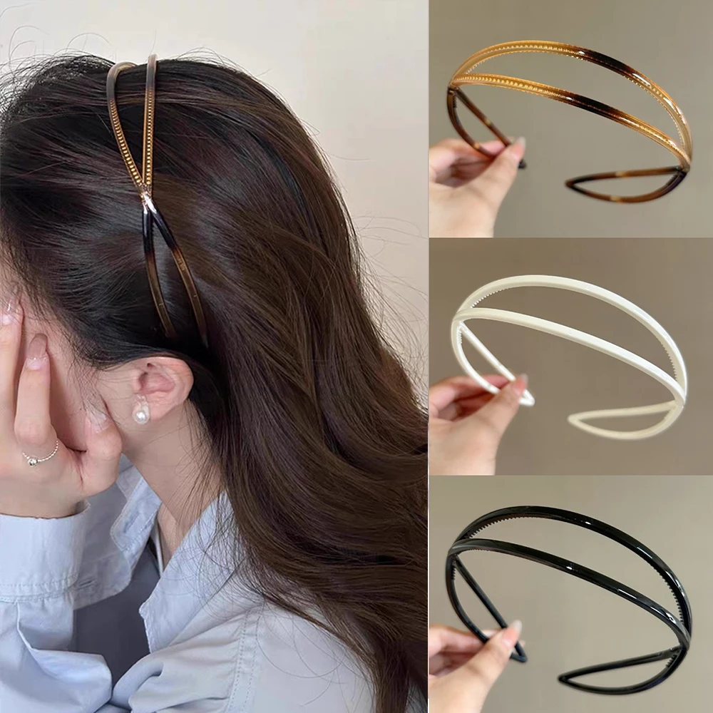 Oval Headband Elastic Hair Hoops Women Wash Face Non-slip Headbands Hair Band Girls Fashion Korean Headwear Coffee Accessories