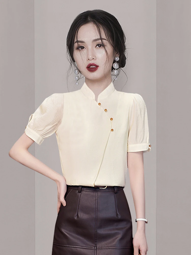 

2024 Women's Clothing New Chinese style shirt with horse face skirt top Spring Summer New No.69